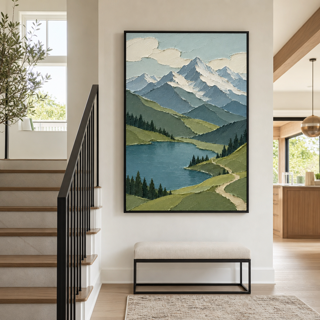 Impasto "Alpine Lake Reverie" - Hall d\\\'escalier