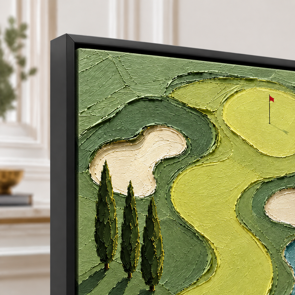 Impasto "Winding Green Fairway" - Close up