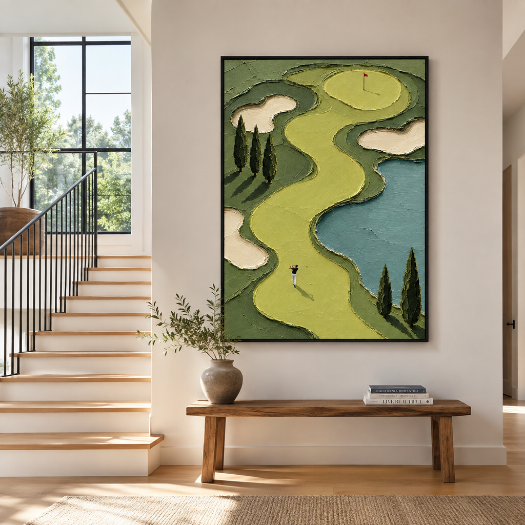 Impasto "Winding Green Fairway" - Hall d\\\'escalier
